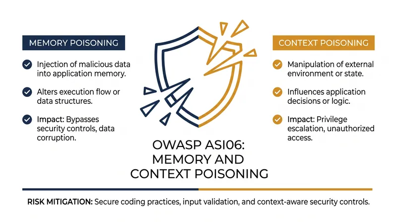 The OWASP Top 10 for Agentic Applications formally classifies memory poisoning as a critical vulnerability for autonomous systems.