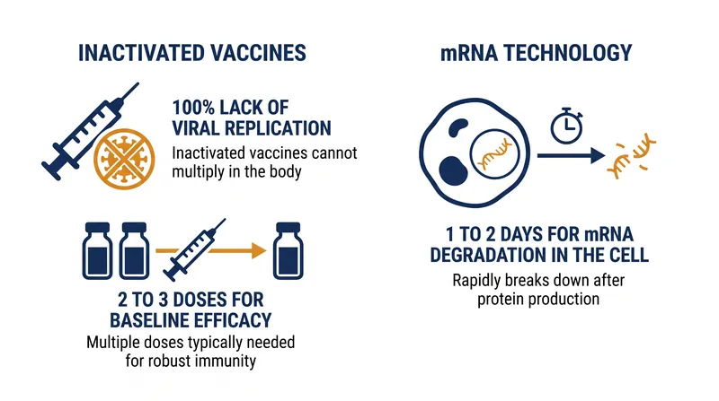Key metrics highlighting the mechanical differences and requirements of major vaccine platforms.