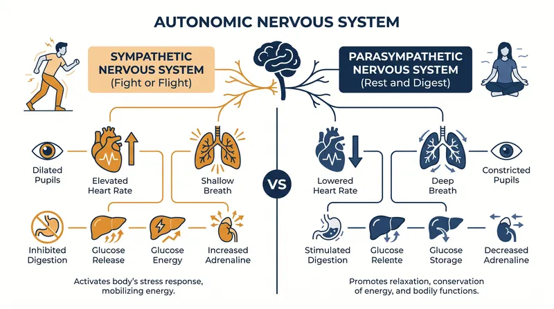 The autonomic nervous system operates in a continuous push-and-pull dynamic between stress and recovery.