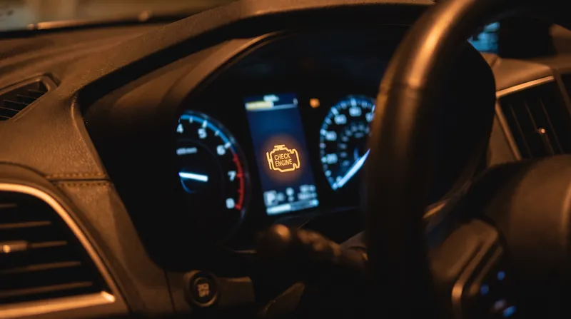 Severe engine knock from low-octane fuel can trigger warning lights and cause permanent mechanical damage.