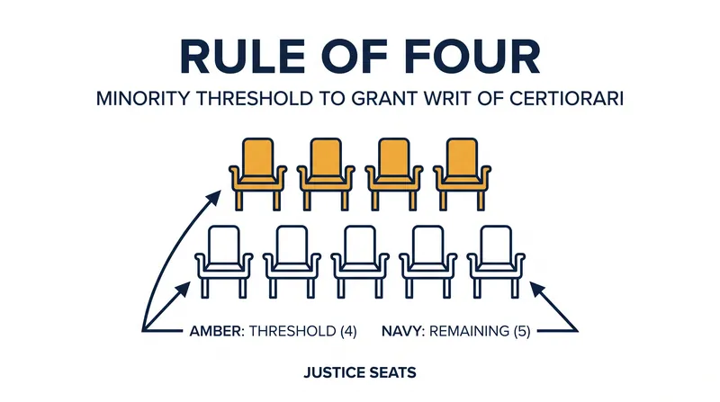 The Rule of Four allows a minority of justices to place a case on the Court's docket.