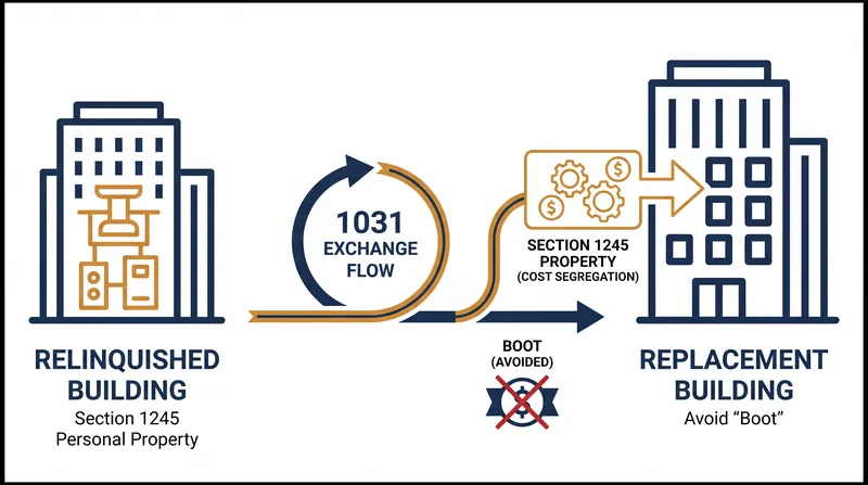 Investors must match Section 1245 property values in a 1031 exchange to avoid triggering partial recapture taxes.