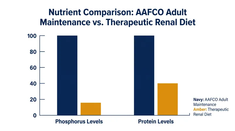 Therapeutic diets intentionally restrict certain nutrients below AAFCO maintenance minimums to manage disease.