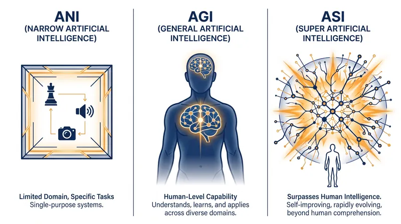 The three distinct paradigms of artificial intelligence.