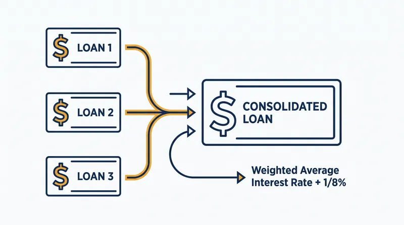 Federal consolidation combines multiple loans into one, averaging the interest rates rather than lowering them.