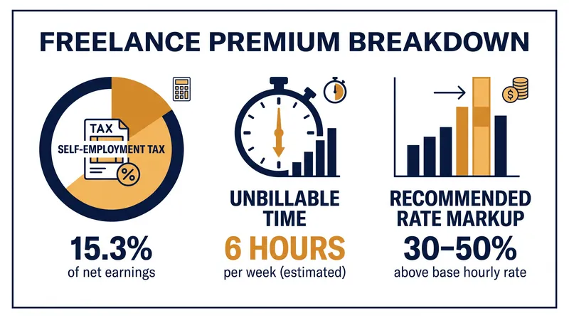 The structural costs that necessitate a higher hourly rate for independent contractors.