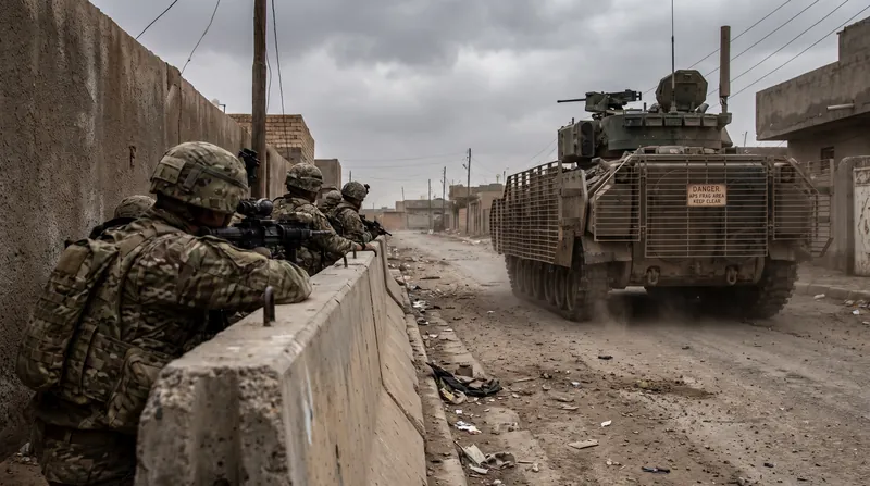 The explosive fragmentation generated by hard-kill intercepts forces infantry to maintain a standoff distance from protected vehicles.