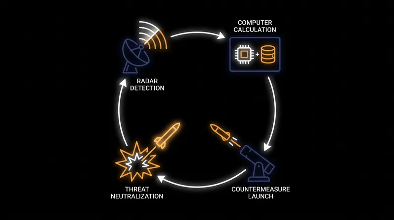 The automated processing loop of a hard-kill APS takes a fraction of a second to neutralize a threat.