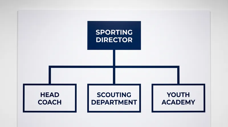 The continental model places the sporting director above the head coach to ensure institutional continuity.