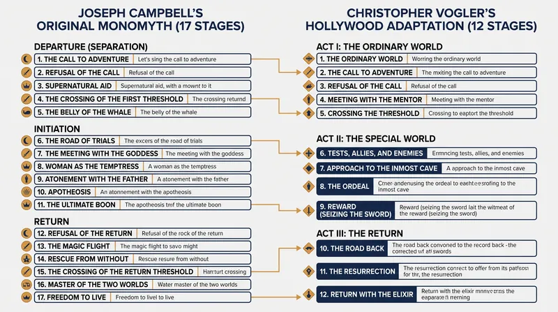 How Hollywood streamlined Campbell's academic theory into a commercial screenwriting formula.