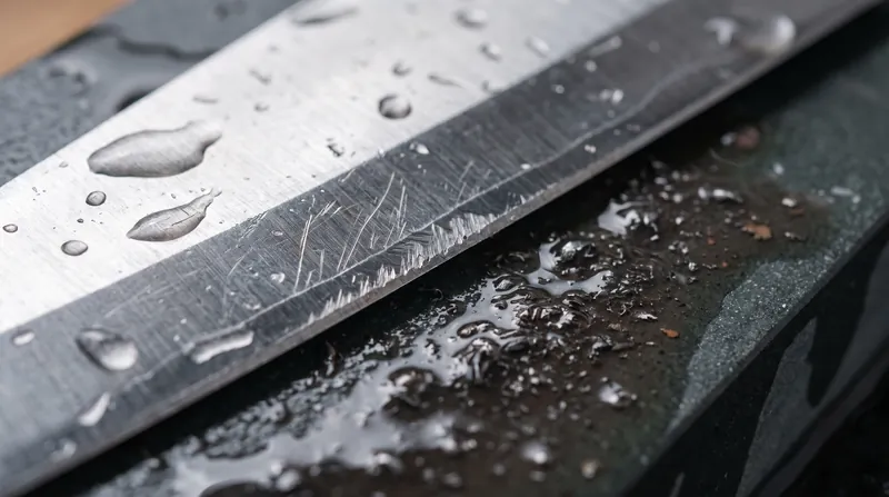 Carbon steel's fine grain structure allows it to take a razor-sharp edge easily on a whetstone.