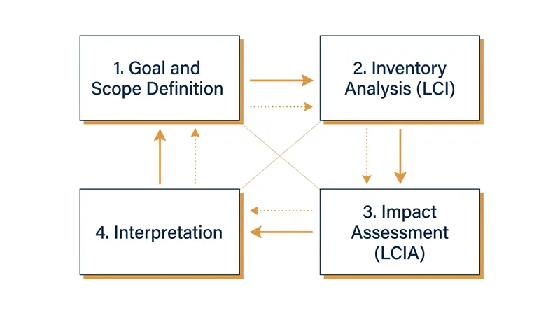 The ISO 14040 standard defines four distinct phases required to complete a formal Life Cycle Assessment.