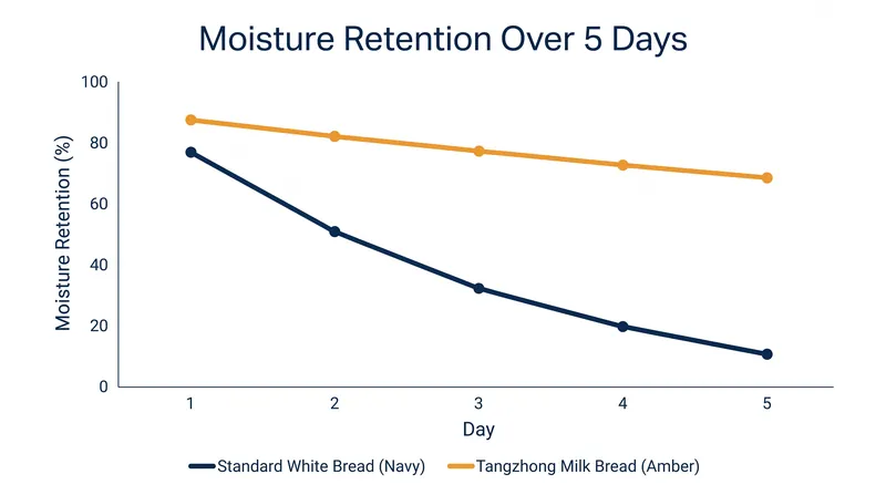 Bread made with pre-gelatinized starch retains moisture longer, significantly delaying the staling process known as retrogradation.