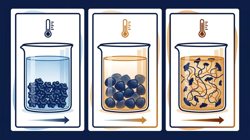 As heat is applied, starch granules swell and eventually burst, releasing molecules that form a water-trapping gel network.