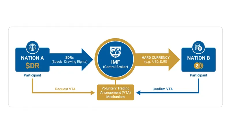 The IMF facilitates the exchange of SDRs for freely usable currencies through Voluntary Trading Arrangements.