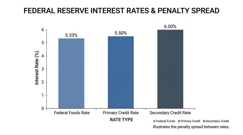 Primary and secondary credit are priced at a premium to encourage banks to use private markets first.