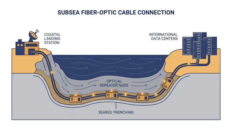 The physical mechanics of international internet routing rely heavily on vulnerable seabed infrastructure.