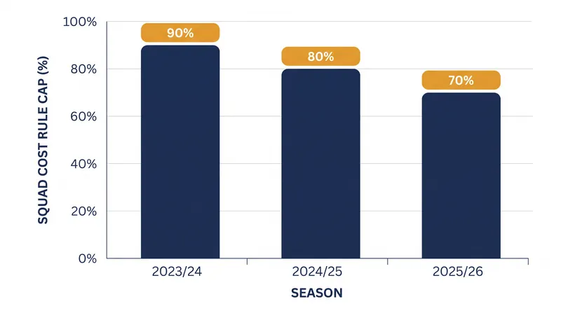 UEFA implemented a three-year glide path to ease clubs into the strict 70% limit.