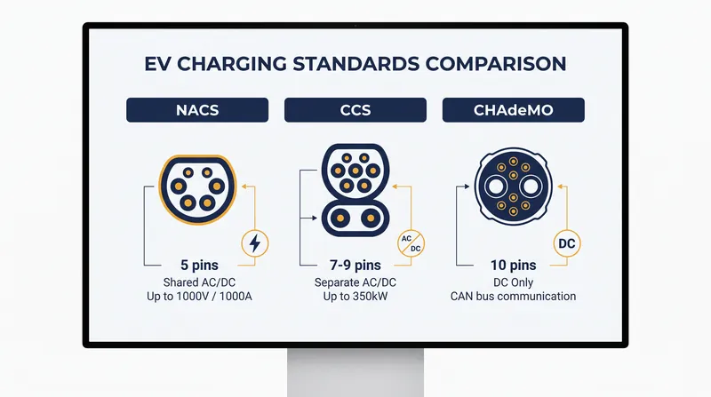 Pin configurations and power delivery architectures dictate the physical size of the charging hardware.