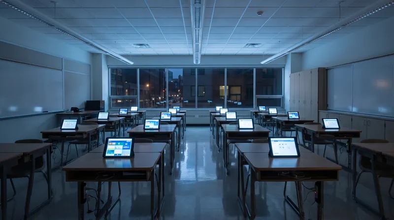 The lawsuit alleges that mandatory device policies create a 'digital free-for-all' in the classroom.