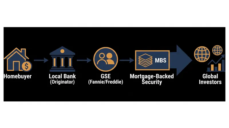 The Securitization Pipeline: How a local loan becomes a global bond.