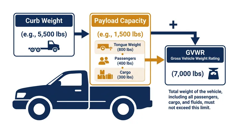A vehicle's payload capacity must accommodate not just passengers and cargo, but the downward force of the trailer's tongue weight.