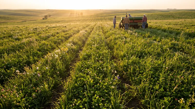 Regenerative practices like cover cropping and no-till farming build the biological infrastructure necessary for carbon storage.