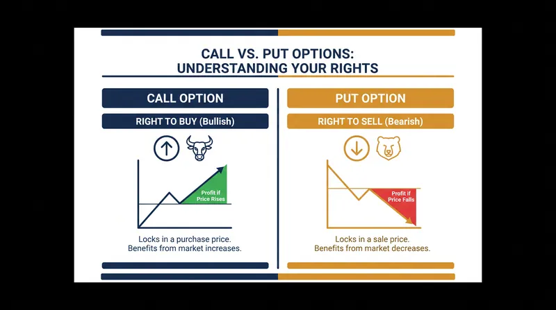 The fundamental mechanics of call and put options.