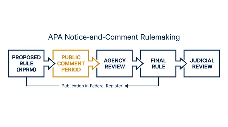 The informal rulemaking pipeline under the Administrative Procedure Act.