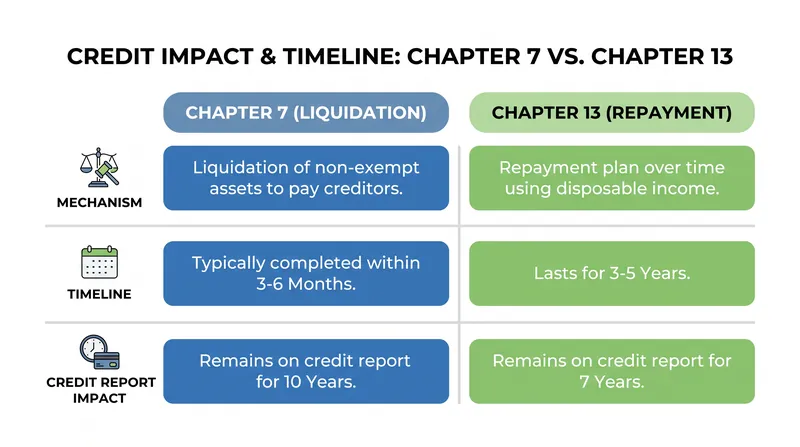 The structural trade-offs between speed of discharge and long-term credit impact.