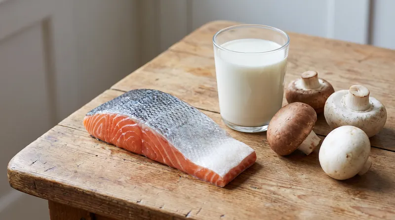 Dietary sources like fatty fish and fortified dairy provide essential raw materials for vitamin D synthesis.