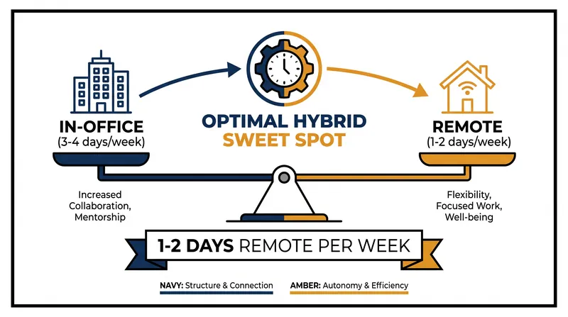 Research indicates that 1-2 days of remote work per week offers the optimal balance of flexibility without triggering severe isolation.