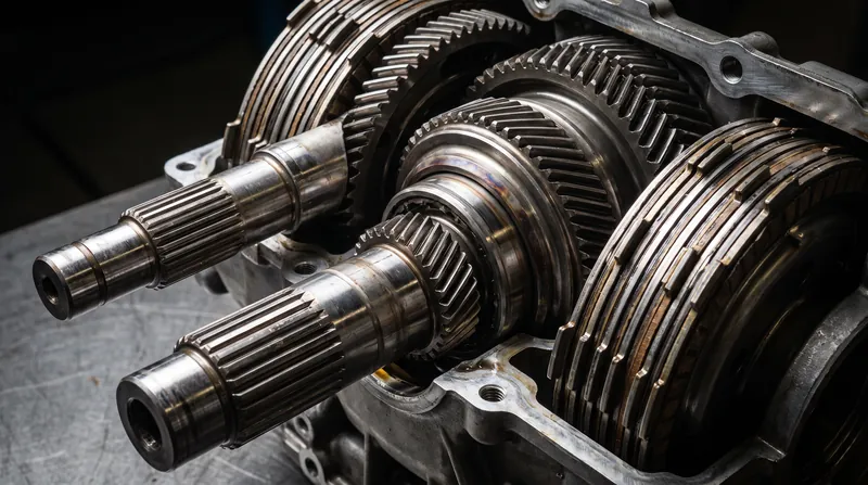 The dual-clutch transmission uses two separate shafts to pre-select gears, eliminating the power interruption found in older automated manuals.