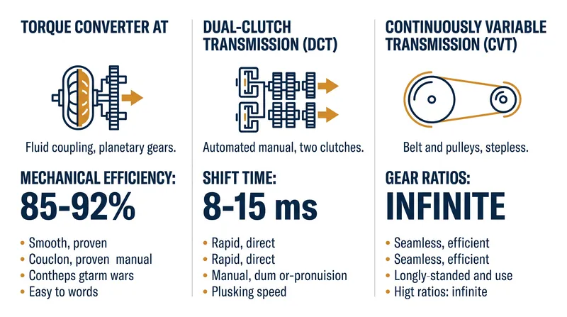 Key performance metrics across the three dominant transmission architectures.