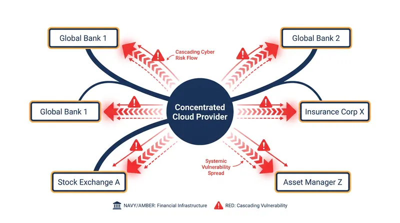 Regulators warn that a vulnerability in a shared technology provider could trigger simultaneous disruptions across multiple financial institutions.