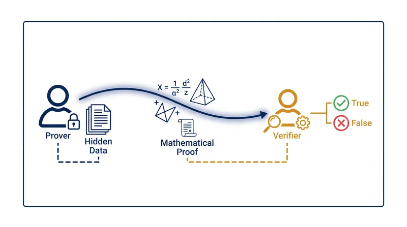 The core mechanism of a zero-knowledge proof separates the secret data from the verification process.