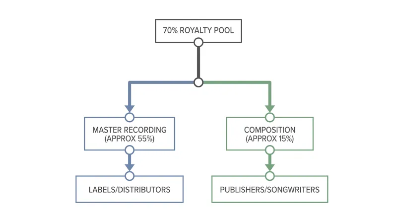 Every stream pays out two separate copyrights, which travel down entirely different financial paths.