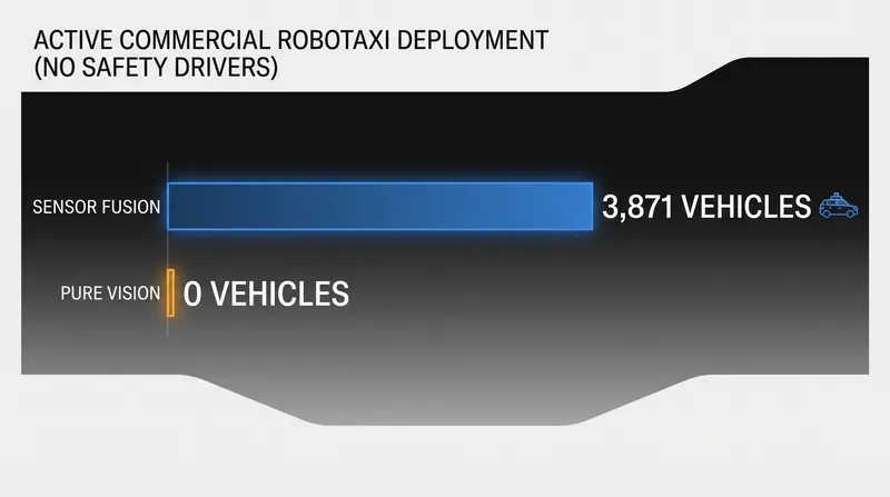 Only lidar-equipped vehicles have achieved commercial deployment without a human safety driver.