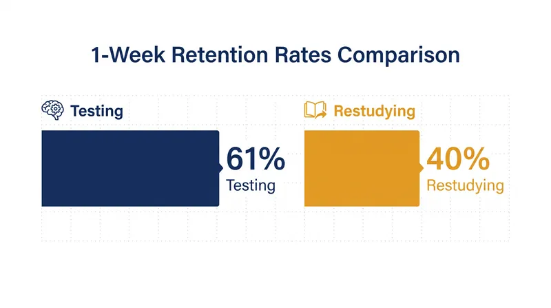 Data shows that taking a practice test significantly improves long-term retention compared to simply rereading the material.