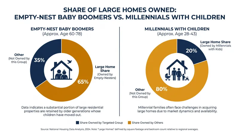 The disparity in large home ownership is keeping family-sized inventory off the market.