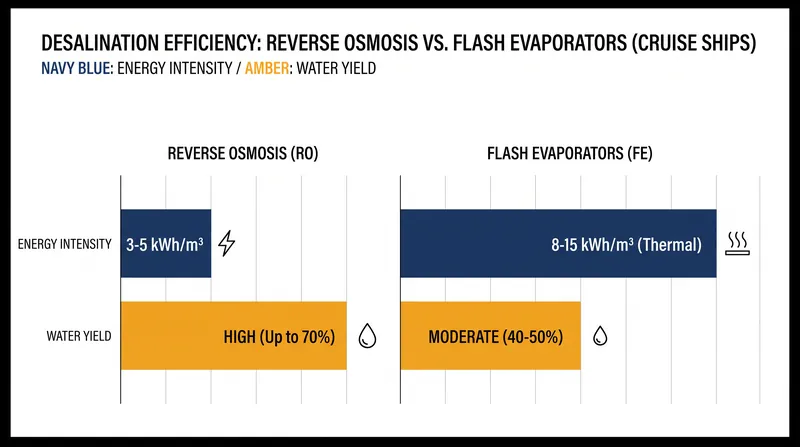 Engineers must balance the high electrical load of reverse osmosis with the thermal constraints of evaporators.