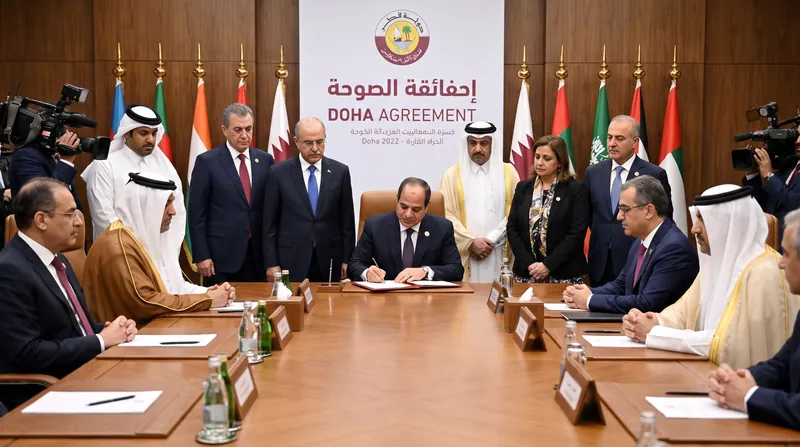 Representatives from the DRC government and M23 rebels agree to the peace roadmap in Doha.