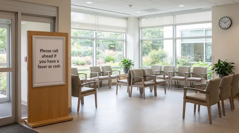 Clinics are asking patients with potential measles symptoms to call ahead to prevent exposing others in waiting rooms.