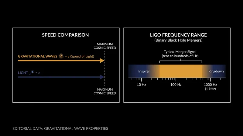 Gravitational waves propagate through the universe at exactly the speed of light.