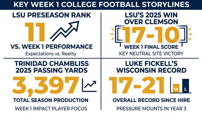 Key numbers defining the stakes of college football's opening weekend.