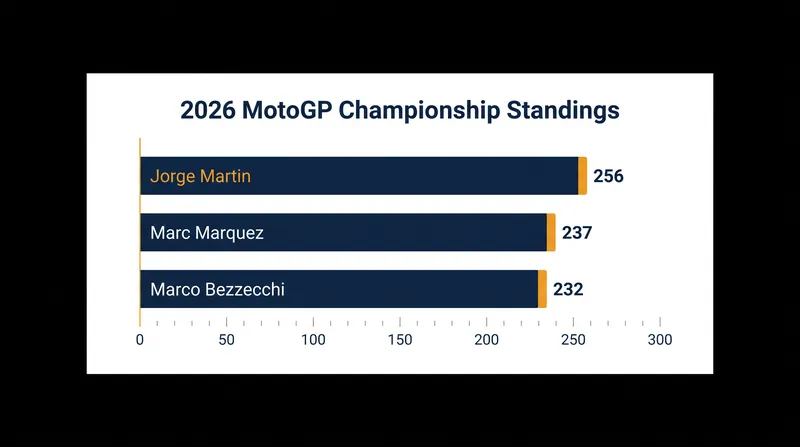 The championship battle has tightened significantly, with Marquez now just 19 points adrift of Martin.