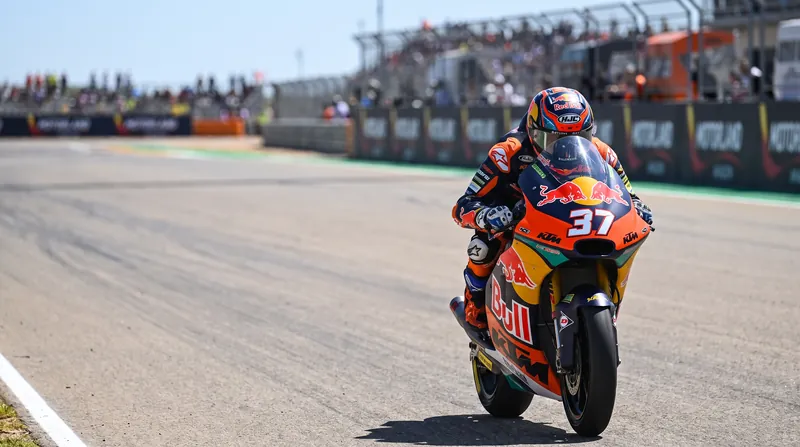 Pedro Acosta matched Marquez's pace through the middle of the race, securing a brilliant second-place finish.