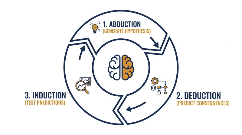 In practice, the three forms of logic operate as an interdependent cycle of inquiry.