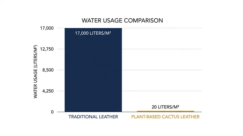 Plant-based composites drastically reduce the water footprint required to produce a square meter of material.