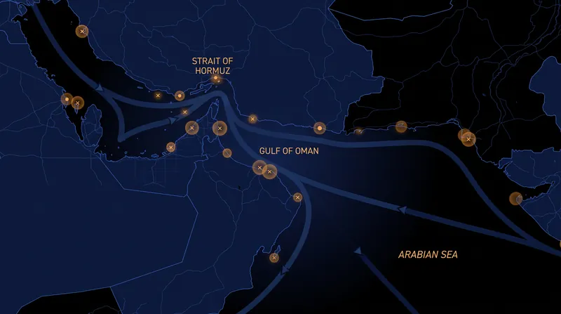 Recent maritime incidents and the strategic chokepoint of the Strait of Hormuz.